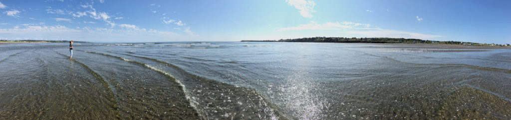 Watching the waves roll in gently